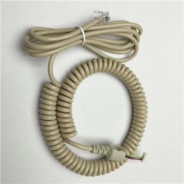 Coiled Xov tooj Cable 4P4C